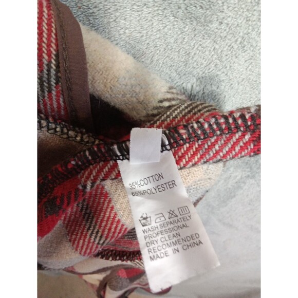 Fleece Open Front Earthy Brown Red Beige Large Pocket Cozy Warmth - Picture 7 of 8